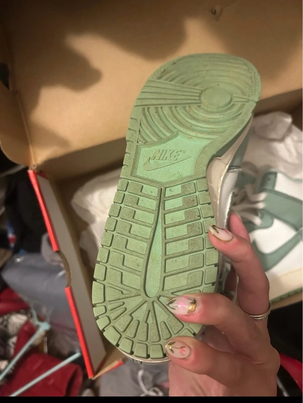 Nike Women’s High-Top Sneakers in Mint Green and White
